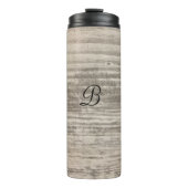 Monogram Zen Wood Grain Black Brown Thermosbeker (Voorkant)