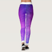 Monogram zijstrepen op gradiënt Paarse Grunge Le Leggings (Achterkant)