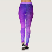 Monogram zijstrepen op gradiënt Paarse grunge Leggings (Achterkant)