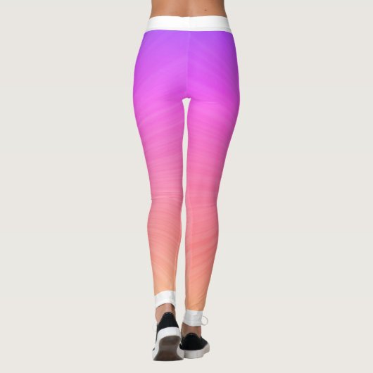 Monogram zijstrepen op gradiënt roze geweven leggings (Achterkant)