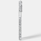 Monogram Zilver Aqua Blauw Glitter Drip Android + Case-Mate iPhone Case (Achterkant / Rechts)