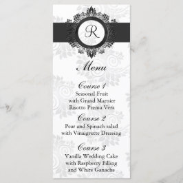 Monogram Zilver Bruiloft Menu
