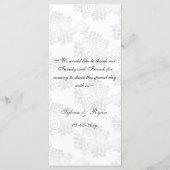 Monogram Zilver Bruiloft Menu (Achterkant)