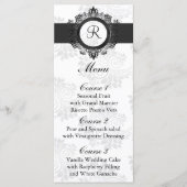 Monogram Zilver Bruiloft Menu (Voorkant)