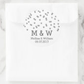 Monogram Zilver Confetti bruiloft gunst Labels (Tas)