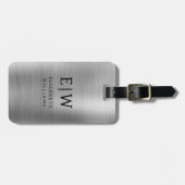 Monogram Zilver Geborsteld Metallic Elegant Bagagelabel (Voorkant horizontaal)