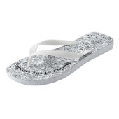 Monogram Zilver Glam Glitter Moeder van Bruid Brui Teenslippers (Schuin)