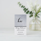 Monogram | Zilver Glitter Visitekaartje (Staand voorkant)