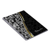 Monogram Zilver Grijs en Zwarte Damask Notitieboek