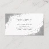 Monogram Zilver Grijs Glitter Glam Trendy Vrouwen Visitekaartje (Achterkant)
