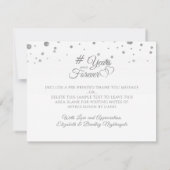 Monogram Zilver Hart Jaar In Voor Altijd Bedankkaart (Achterkant)