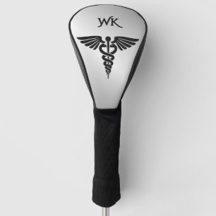 Monogram zilver Medische Caduceus Golfheadcover