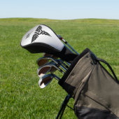 Monogram zilver Medische Caduceus Golfheadcover (Insitu)