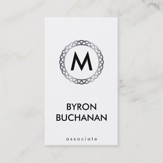 Monogram | Zilver Visitekaartje (Voorkant)