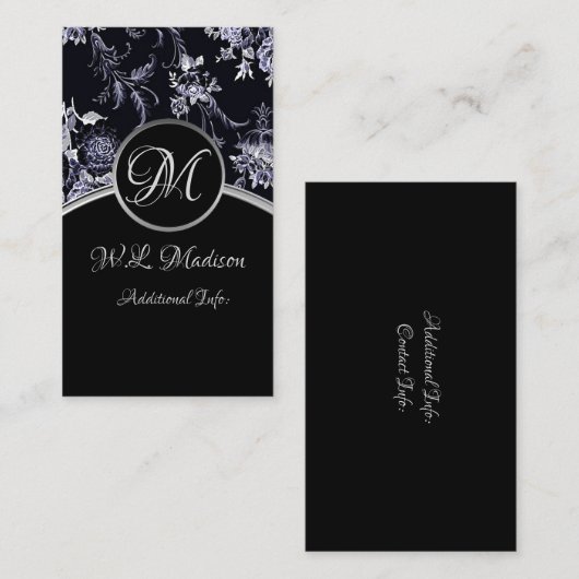 Monogram zilver Visitekaartje 3 (Voorkant / Achterkant)