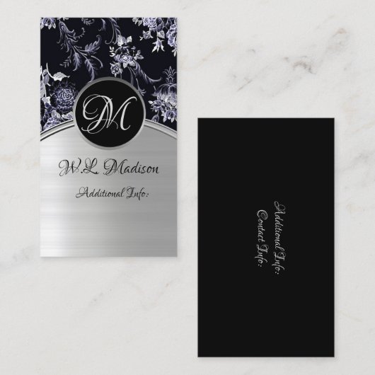 Monogram zilver Visitekaartje 4 (Voorkant / Achterkant)