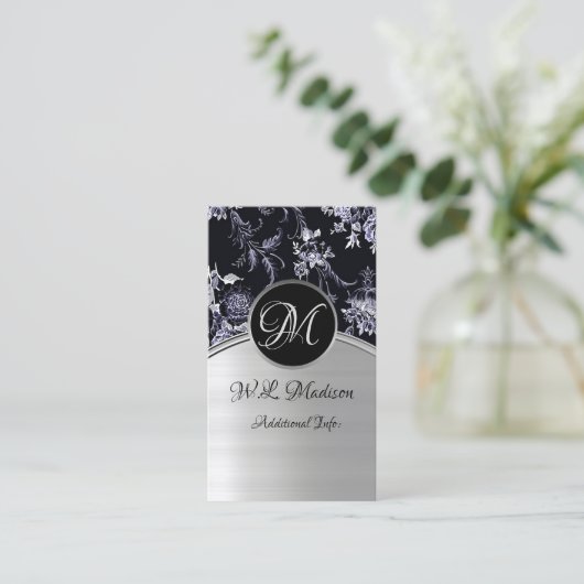 Monogram zilver Visitekaartje 4 (Staand voorkant)