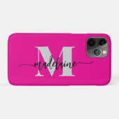 Monogram Zilver Zwart Roze Personal Case-Mate iPhone Case (Achterkant (horizontaal))