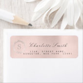 Monogram Zilveren Blush Roze Retouradres RSVP 16t Etiket (Insitu)