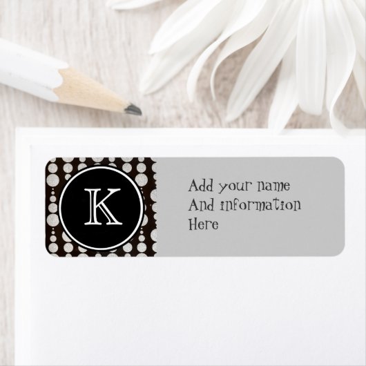 Monogram zilveren cirkel etiket (Insitu)