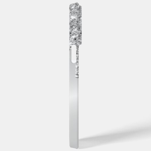 Monogram zilveren druppelaar Glitter Metallic Plat Case-Mate iPhone Case (Achterkant / Rechts)