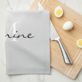 Monogram zilveren druppelaar Glitter Metallic Plat Theedoek (Quarter Fold)