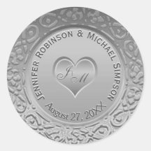  Monogram Zilveren Folie Look Bruiloft