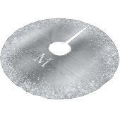 Monogram Zilveren Glitter Girly Glam Kerstboom Rok (Gekanteld)