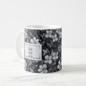 Monogram Zilveren Letter Bloemen Waterverf Koffiemok (Voorkant links)