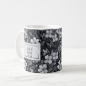 Monogram Zilveren Letter Bloemen Waterverf Koffiemok (Voorkant links)