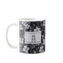 Monogram Zilveren Letter Bloemen Waterverf