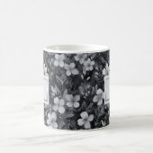 Monogram Zilveren Letter Bloemen Waterverf Koffiemok (Center)