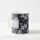 Monogram Zilveren Letter Bloemen Waterverf Koffiemok (Voorkant links)