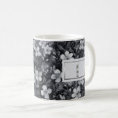 Monogram Zilveren Letter Bloemen Waterverf Koffiemok (Voorkant rechts)