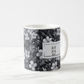 Monogram Zilveren Letter Bloemen Waterverf Koffiemok (Voorkant rechts)