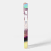 Monogram zilveren regenboog holografische glitter Case-Mate iPhone case (Achterkant / Links)