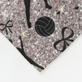 Monogram zilverglitter volleybalspelers fleece deken (Hoek)