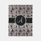 Monogram zilverglitter volleybalspelers fleece deken (Voorkant)