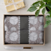 Monogram zilverglittervolleyballen tissuepapier (Geschenk)