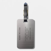 Monogram Zilverkleurige geborstelde metalen pas Bagagelabel (Achterkant verticaal)