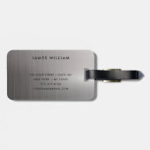 Monogram Zilverkleurige geborstelde metalen pas Bagagelabel (Achterkant horizontaal)