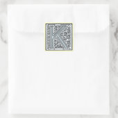 monogram zilvermozaïektegel - vierkante sticker (Tas)