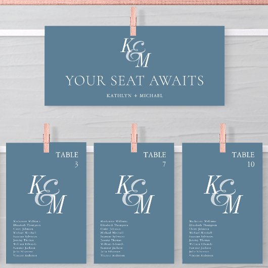 Monogram Zitkaart Kaart Dusty Blue Classic