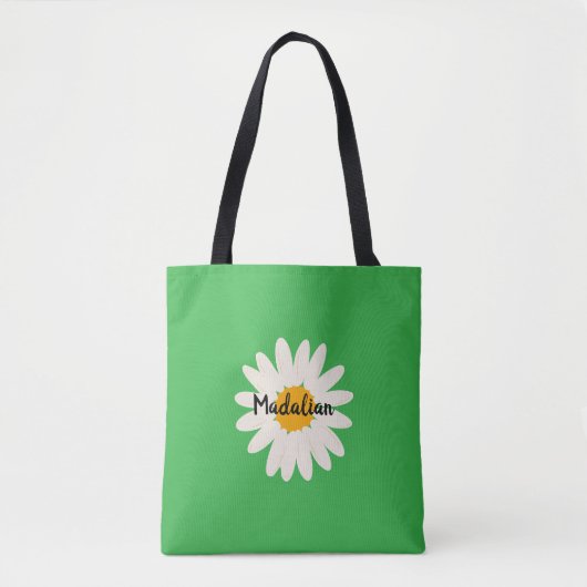 Monogram zo schattig zonnebloem Greenery zomer Tote Bag (Voorkant)