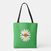 Monogram zo schattig zonnebloem Greenery zomer Tote Bag (Achterkant)