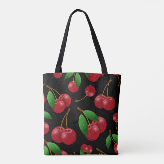 monogram zoete rode kersen patroon tote bag (Achterkant)
