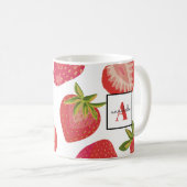 Monogram Zomer Aardbei Koffiemok (Voorkant rechts)