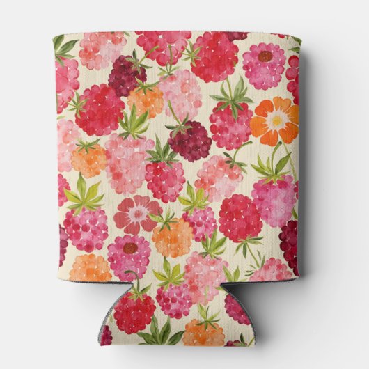 Monogram Zomer Raspberry Waterverf Coquette Blikjeskoeler (Achterkant)