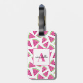 Monogram Zomer Watermeloen Persoonlijk Bagagelabel (Achterkant verticaal)