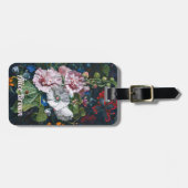 Monogram zomerbloemen bagagelabel (Voorkant horizontaal)